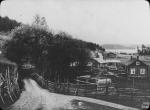 Rural road and cabins in Finland, undated