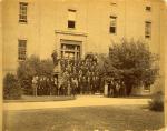 Group of students on the steps of a building, 1885-1886