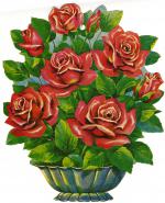Roses in a bowl cardboard cut out, circa 1950s