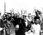 Walter Adams with protestors for peace, 1969
