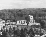 Aerial view of the Alumni Memorial Chapel, 1951