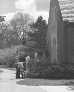 Students walking out of the Chapel; May 15, 1974