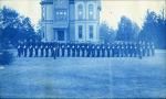60. Students lined up for military drill, circa 1888.