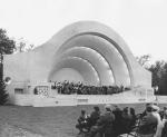 College President Shaw speaks at the Dedication of the Band Shell, 1938