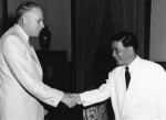 John Hannah shakes Ngo Dinh Diem's hand