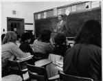 Clifton Wharton in the classroom, 1973