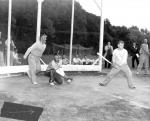 A men's intramural game of softball, 1957