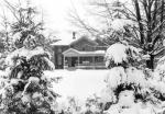 A snow covered Cowles House, 1940's