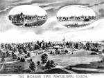 Illustration of MAC campus w/Faculty Row and North East view, 1885