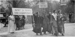 Female students march first co-eds on campus, 1921