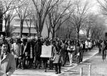 Students march on campus, ca. 1960
