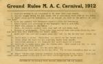 M.A.C. Carnival Ground Rules, 1912