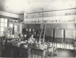 A student does research in the Bacteriology Lab, 1905