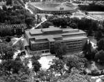 An aerial view of the Main Library, date unknown