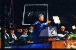 President Clinton giving commencement speech, 1995