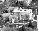 Aerial view of the MSU Union, 1949