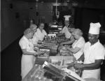 MSU Kitchen staff preparing food, 1959