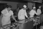 Preparing food in the Brody Hall kitchen, 1954