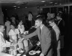 Serving food in Brody Hall, 1954