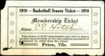 Basketball season ticket, 1910