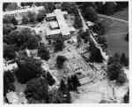 Construction of Landon & Yakeley Halls (aerial), 1947
