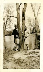 Two women by the Red Cedar River, circa 1925