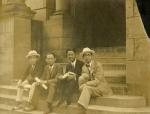 Onn Mann Liang and others on steps in Ann Arbor, 1924