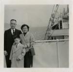 Onn Mann Liang and family arriving in San Francisco, 1956