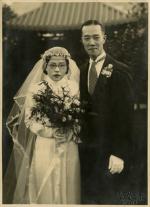 Onn Mann Liang with bride, 1936