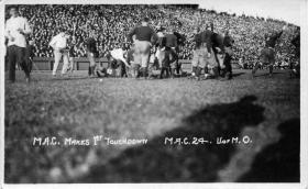 M.A.C. vs. University of Michigan football game, ca. 1915 title=M.A.C. vs. University of Michigan football game, ca. 1915
