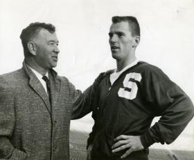 Duffy Daugherty and Tom Wilson (1960 football quarterback) title=Duffy Daugherty and Tom Wilson (1960 football quarterback)