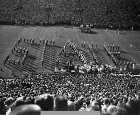 Marching Band at Halftime, 1953 title=Marching Band at Halftime, 1953
