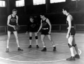 Michigan State Basketball practice. 1930s. title=Michigan State Basketball practice. 1930s.